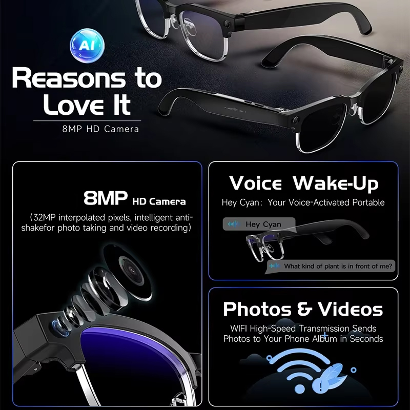 Smart Camera Glasses Photo and - огляд і ціна Audio Music Recognition