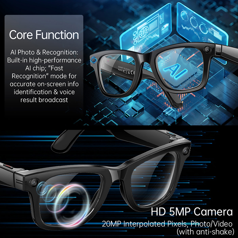 New Upgrade Smart Glasses 5MP  - огляд і ціна Audio Music Recognition