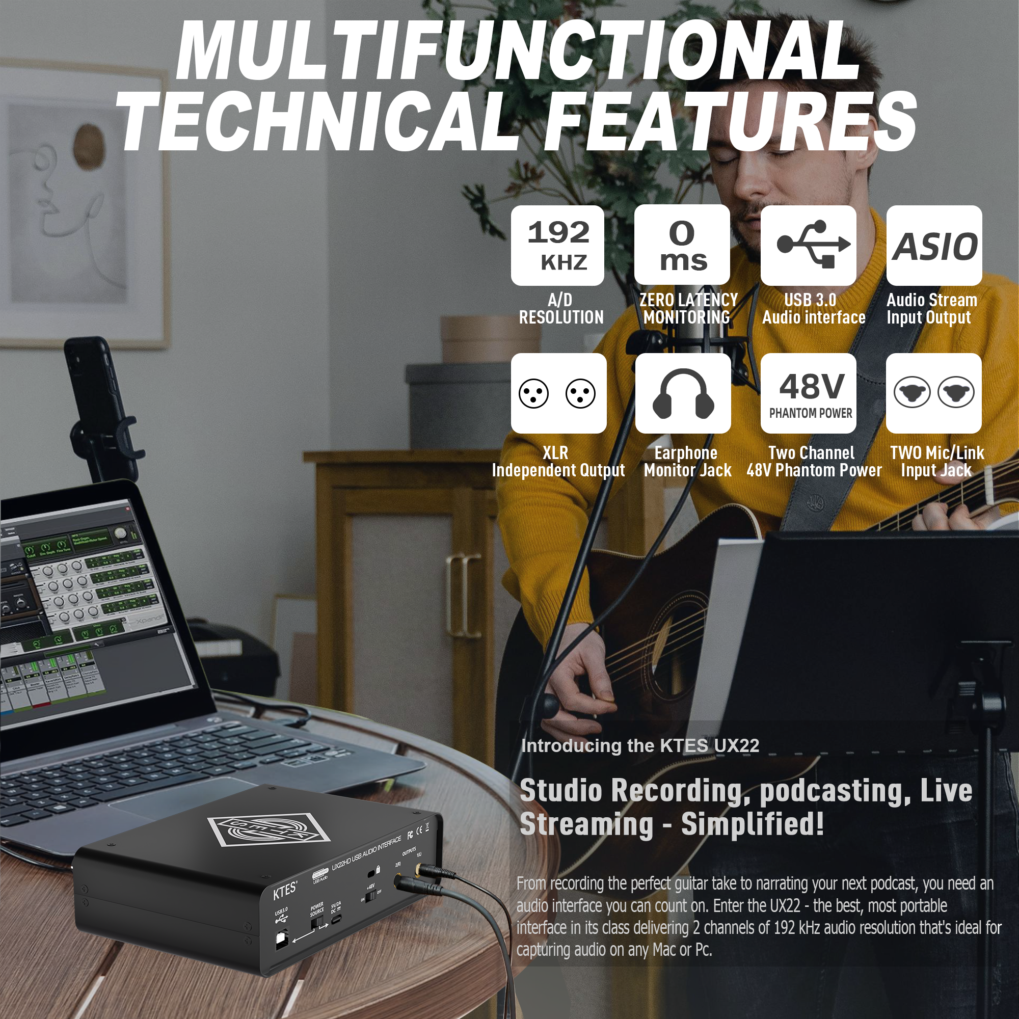 UX22 Audio Interface 192kHz 32 - огляд і ціна Audio Youtube Music Free