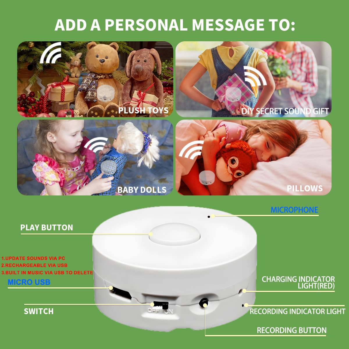 4M Voice Recording Button for  - огляд і ціна Audio Music Box