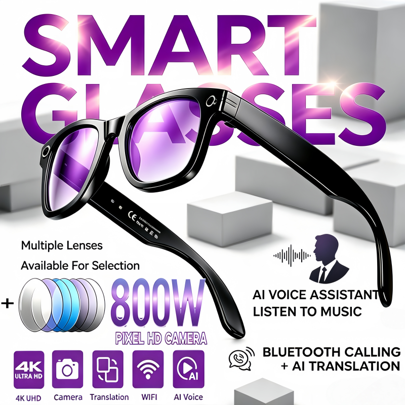 AI Smart Glasses with Camera 4 - огляд і ціна Audio Music Recognition