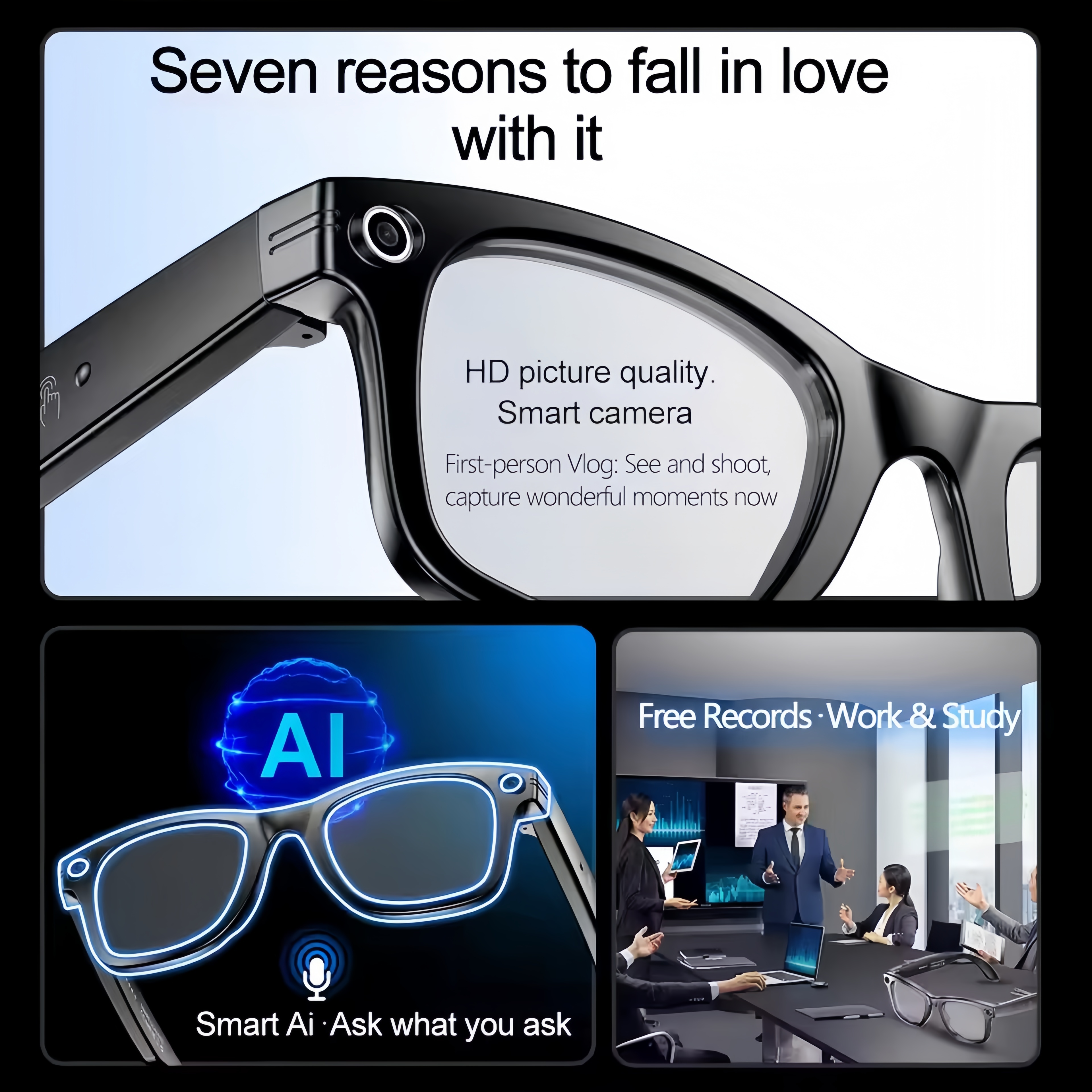 AI Smart Glasses with Camera 4 - огляд і ціна Audio Music Recognition