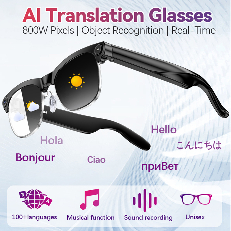 AI Smart Glasses with Camera 4 - огляд і ціна Audio Music Recognition